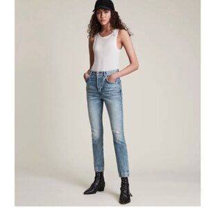 ALLSAINTS Zoe High Rise Stretch Slim Jeans Denim Size 29